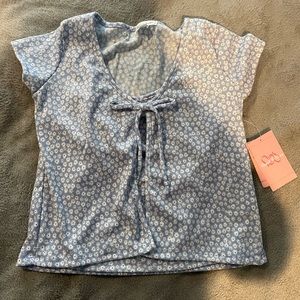 Heart & hips blue floral tie top with matching tank